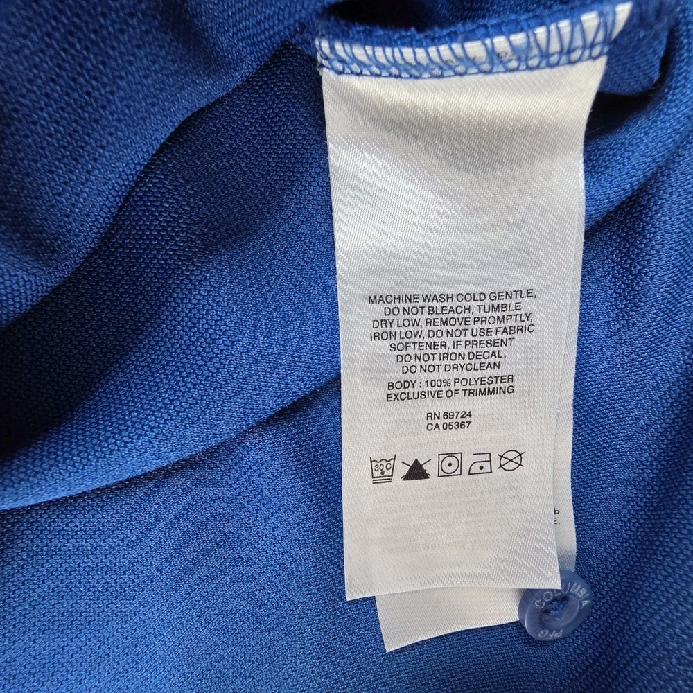 Columbia Polo Shirt Mens Large PFG Perfect‎ Cast Blue Vented Omni-Shade XM6930 - Picture 12 of 15